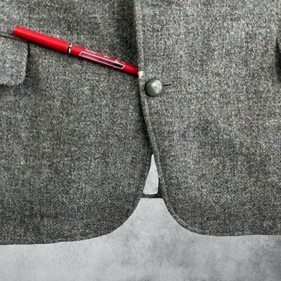 Vintage 1980s Harris Tweed Sport Coat Jacket Multicolor Heather Herringbone 44R - Picture 8 of 12